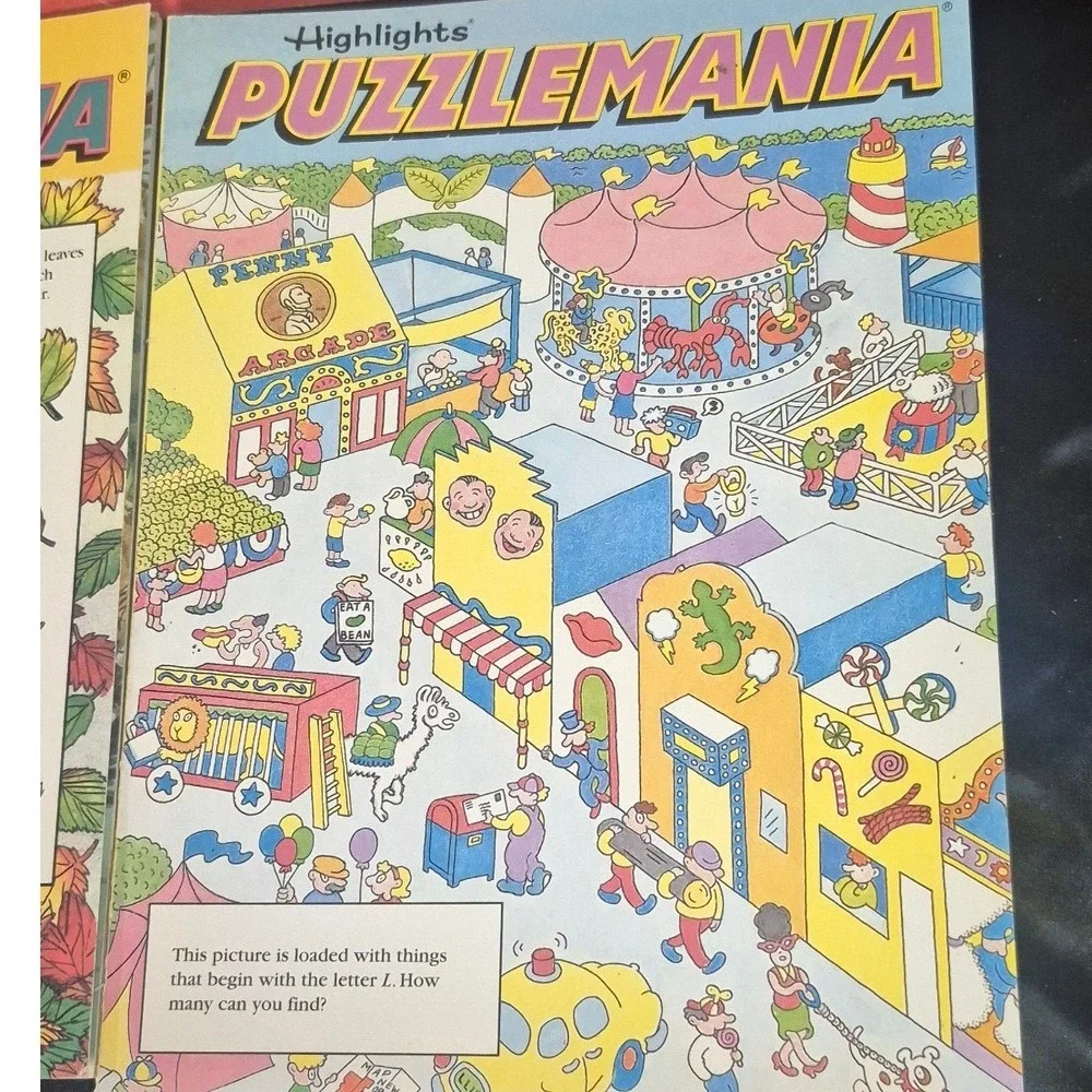 Lot of 3 Highlights Puzzlemania Activity Books Hidden Pictures Mazes Vintage